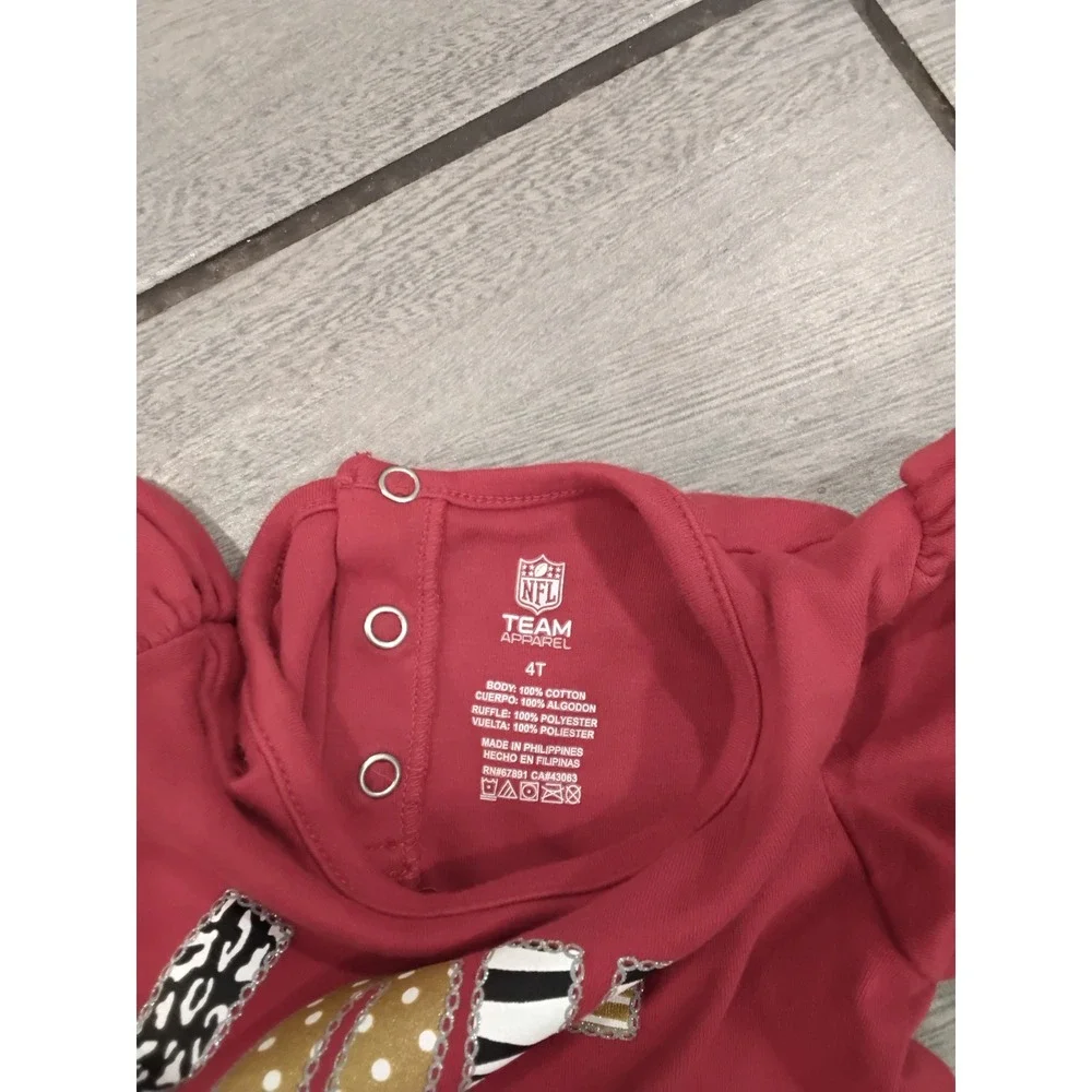NFL Team Apparel San Francisco 49ers Girls Red Tulle Ruffle Dress 4T LOVE‎ SF